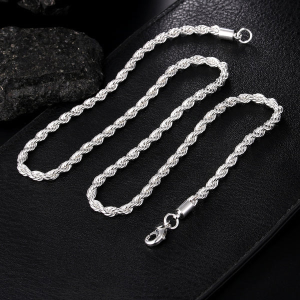 SILVER TWIST ROPE CHAIN